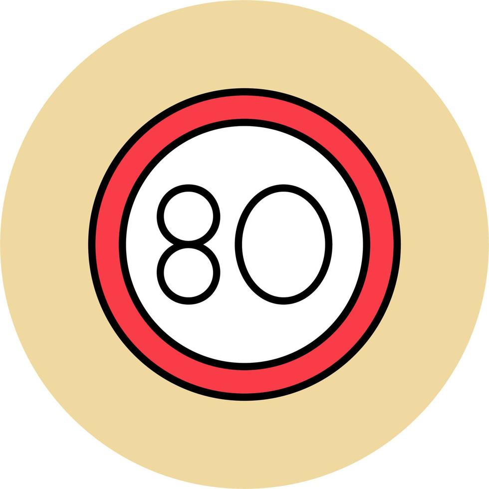 80 Speed Limit Vector Icon