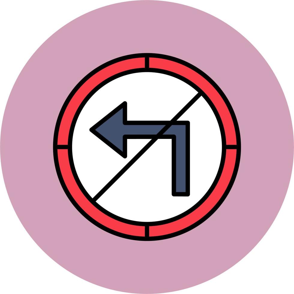 No Turn Left Vector Icon