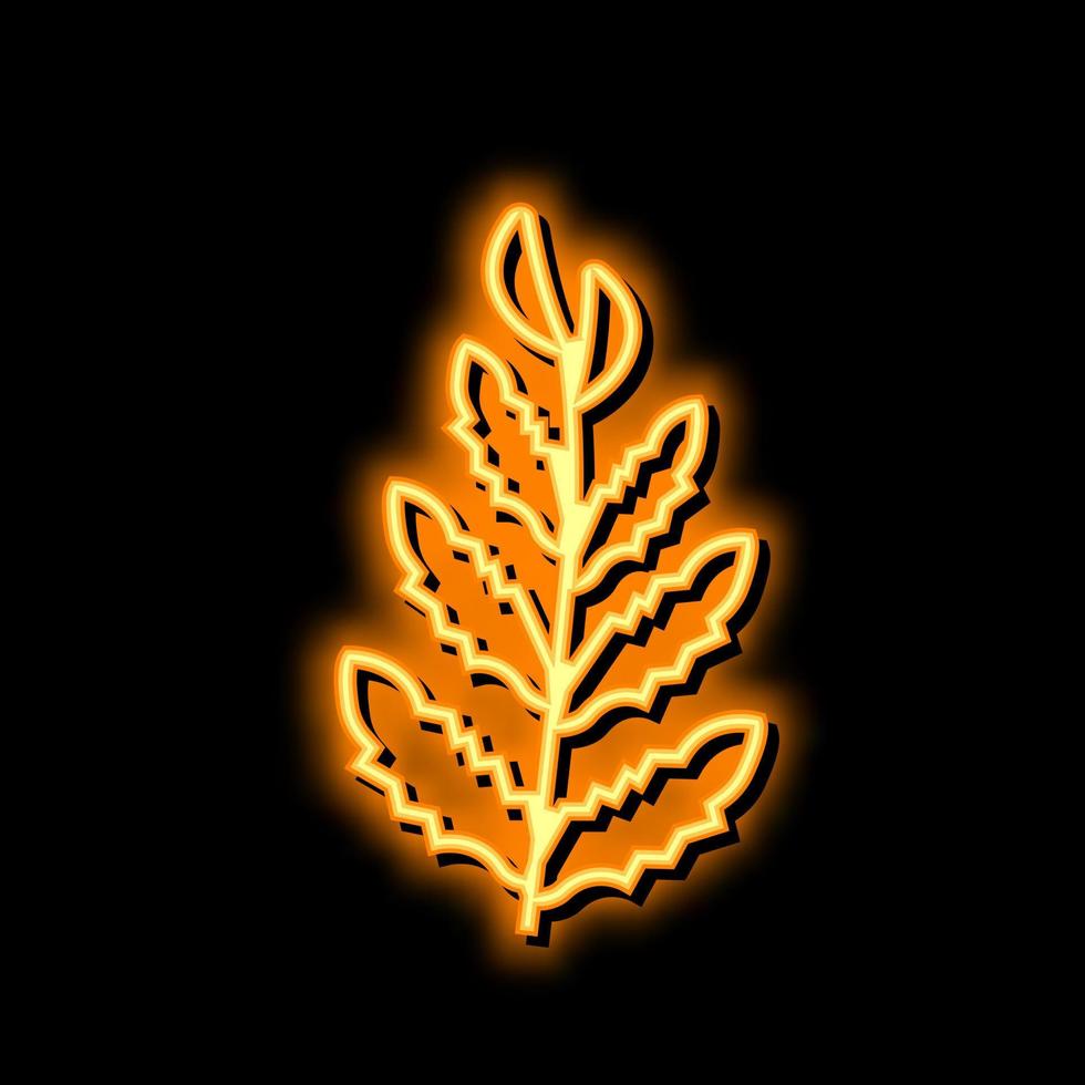 african water fern neon glow icon illustration vector