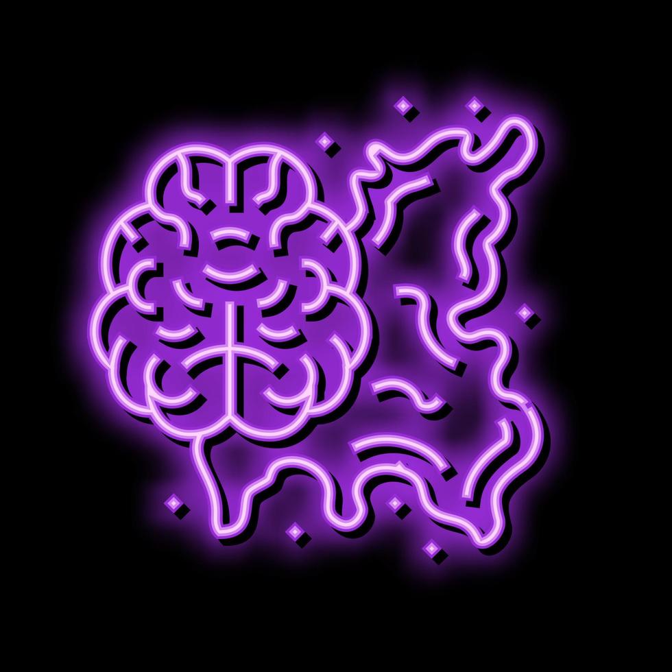 creative brain neon glow icon illustration vector