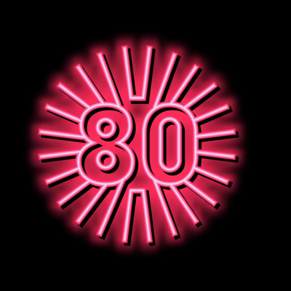 Signo de ilustración de vector de icono de color de nostalgia de los años 80
