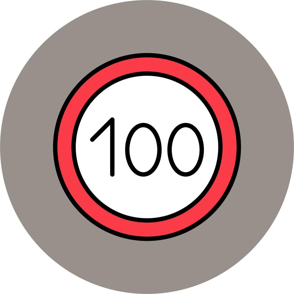 100 velocidad límite vector icono