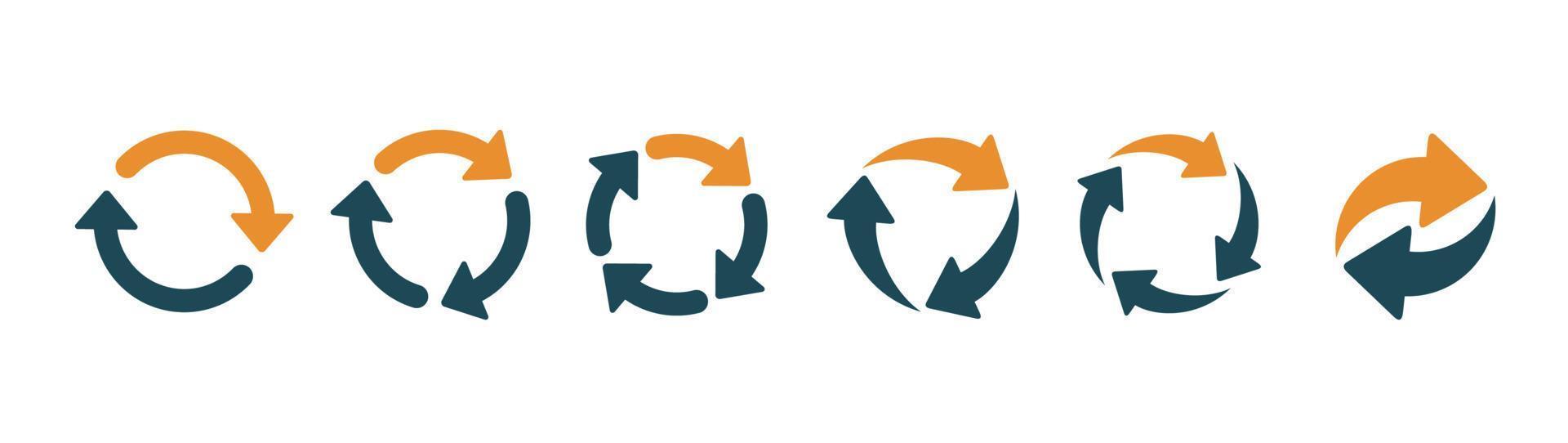 Flat icons for recycle spin, recycle , update , reload ,  refresh icon vector