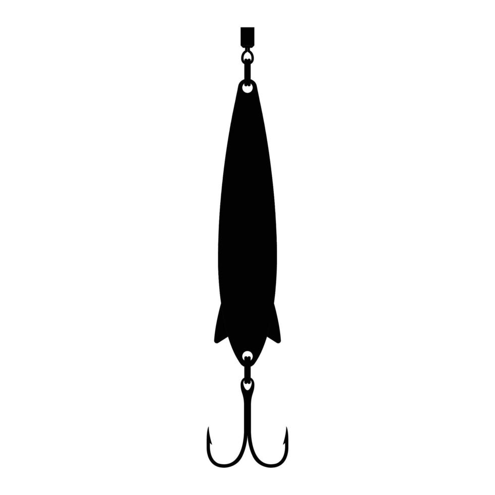 Fishing Lure Silhouette. Black and White Icon Design Element on Isolated White Background vector