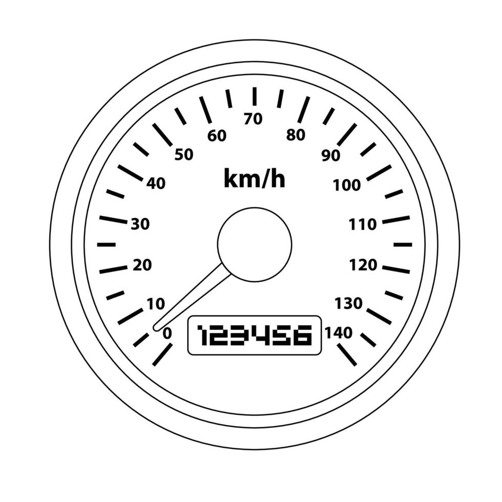 velocímetro contorno icono ilustración en aislado blanco antecedentes vector