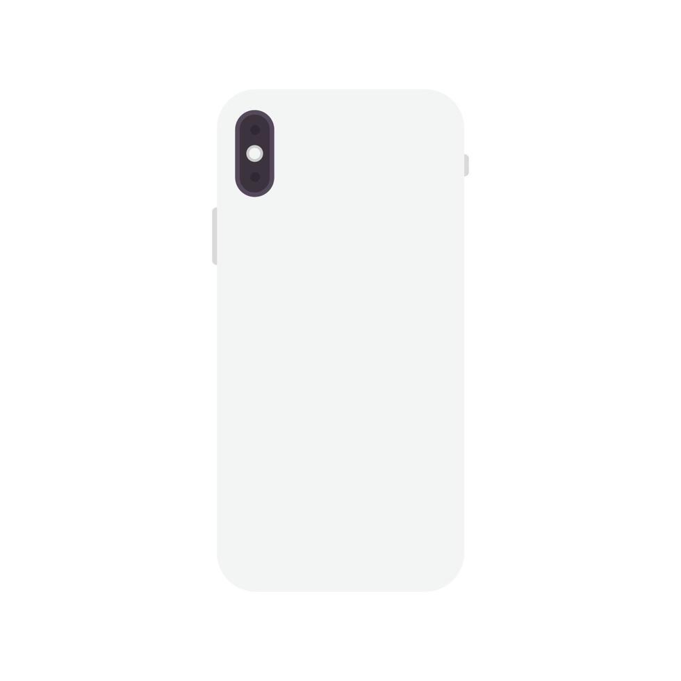 Back Side of Smartphone Flat Illustration. Clean Icon Design Element on Isolated White Background vector