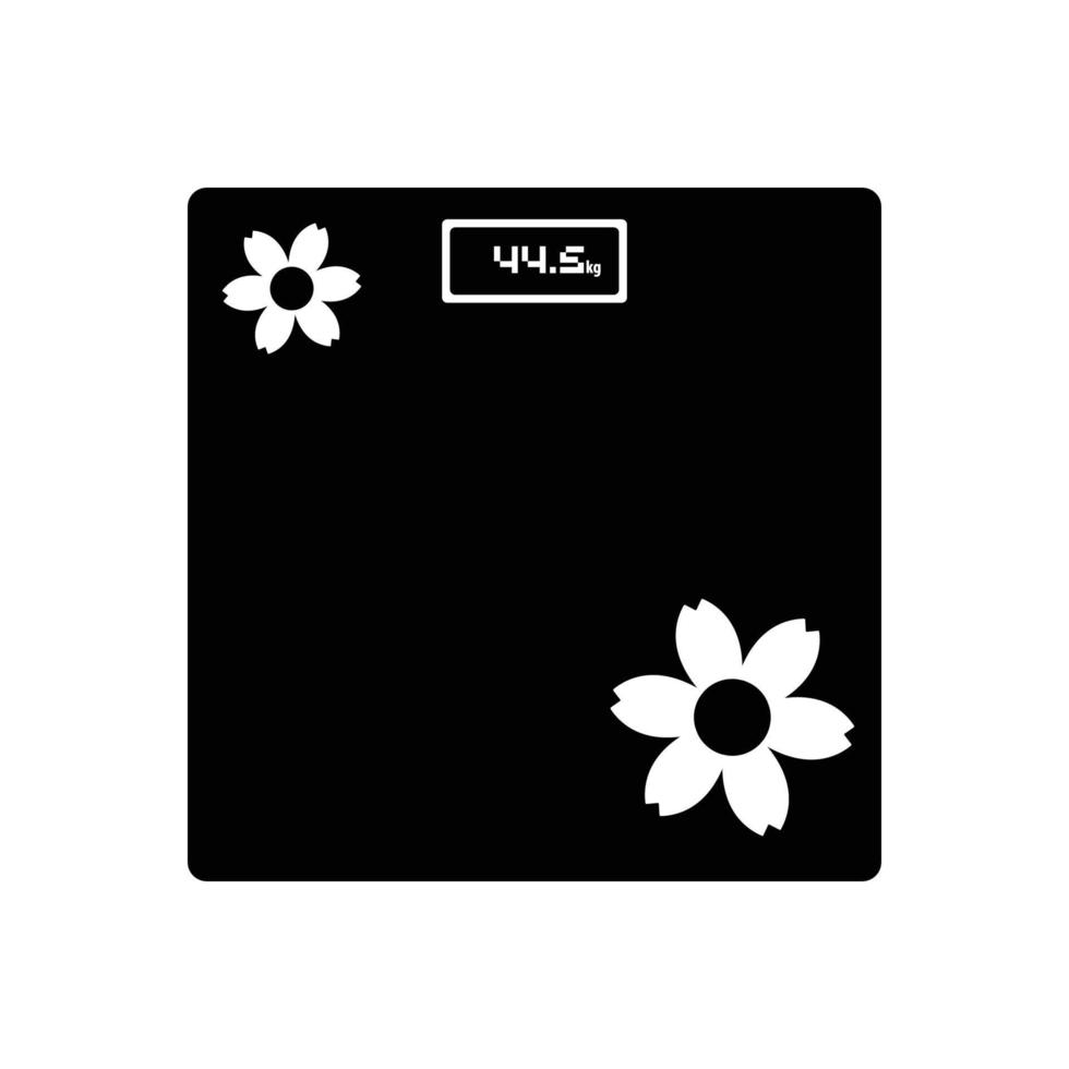 Bathroom Weight Scale Silhouette. Black and White Icon Design Element on Isolated White Background vector