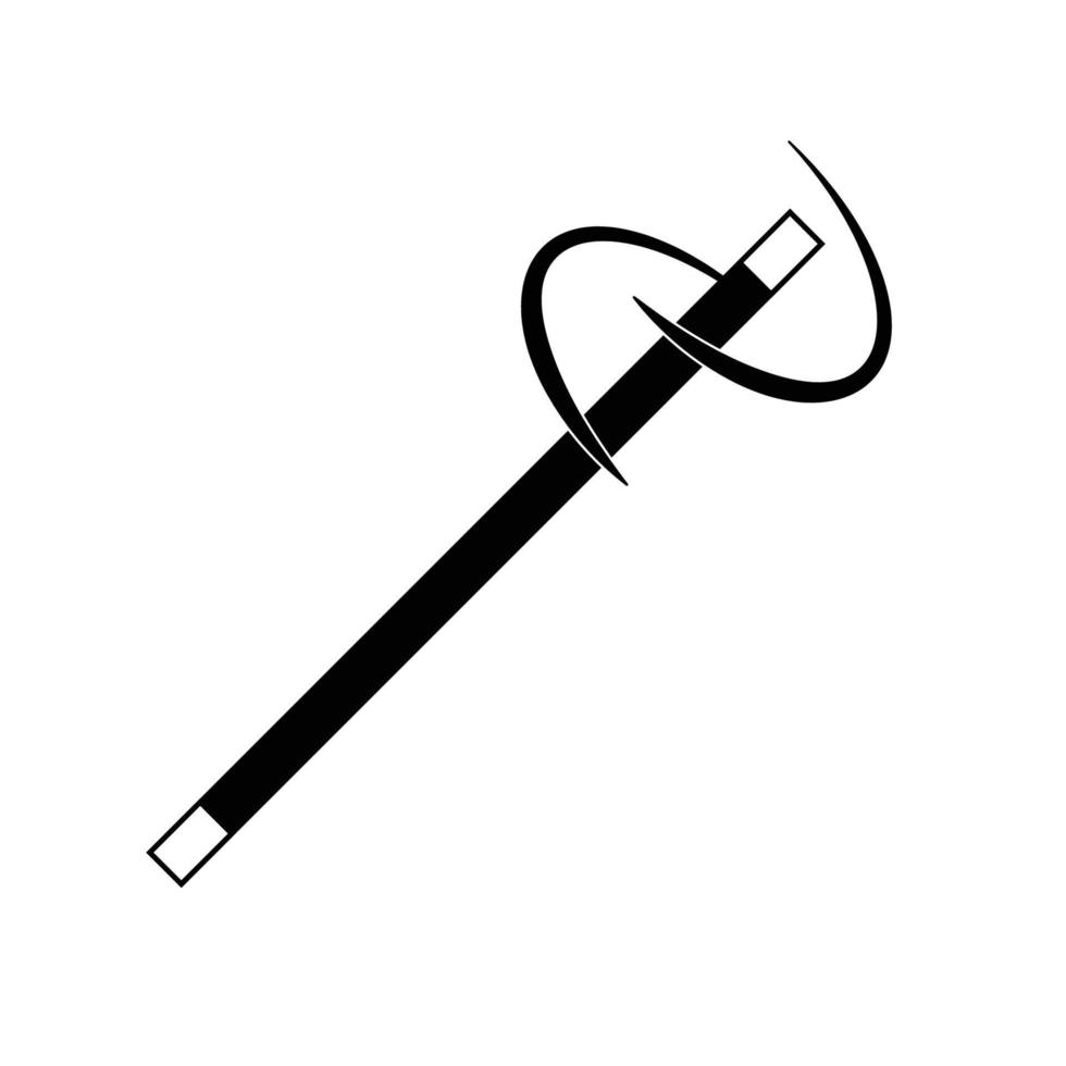 Magician Wand Silhouette. Black and White Icon Design Element on Isolated White Background vector