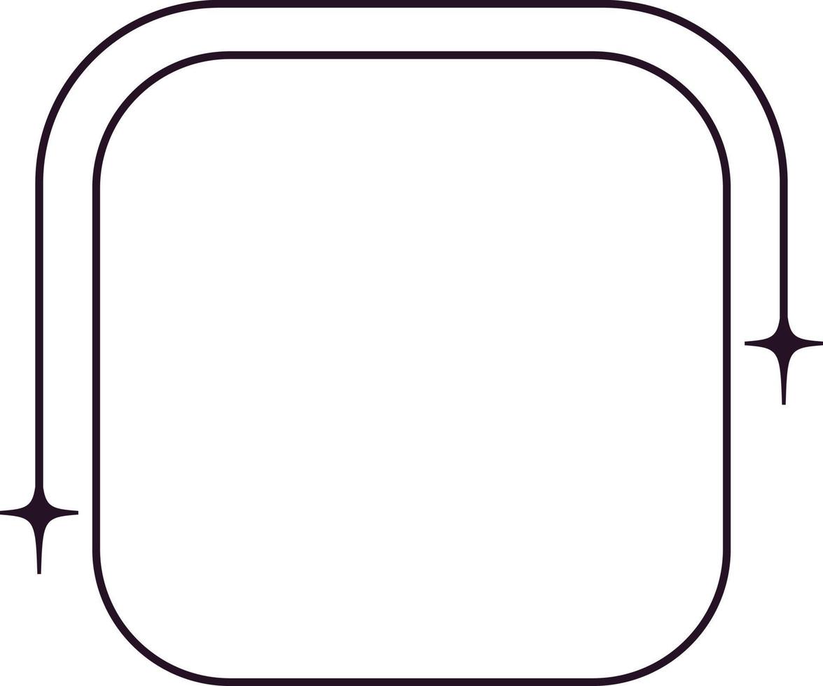 Monoline square frame. Aesthetic shape. vector