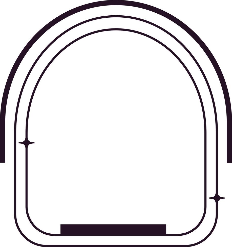 Monoline arch frame. Aesthetic shape. vector