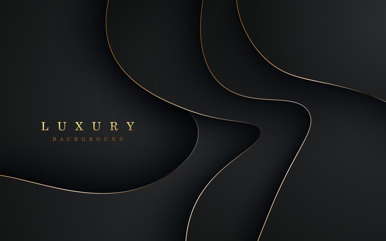 luxurious abstract black gold line overlap layers background. eps10 vector