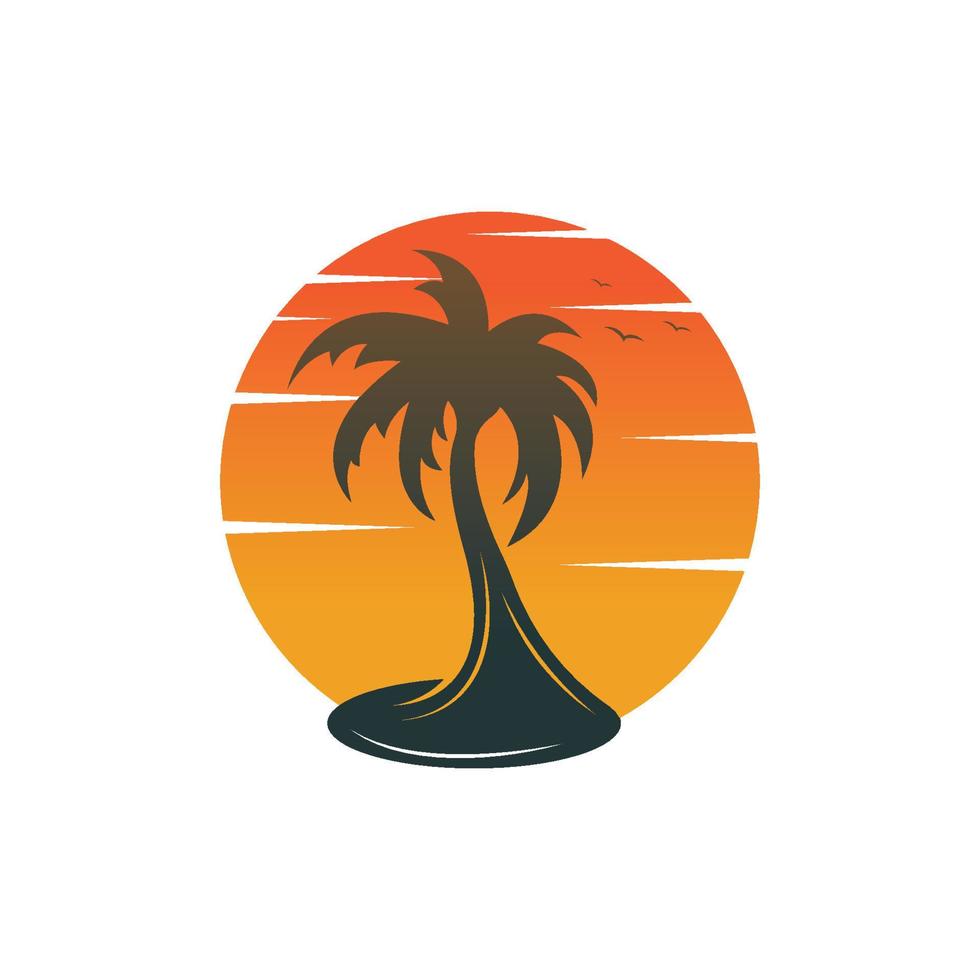 Palm logo icon template and symbol vector tree