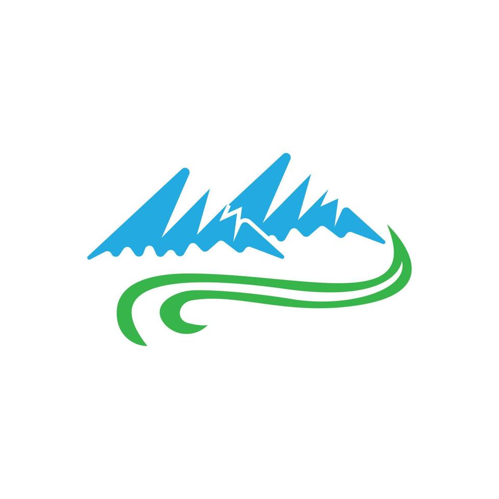 montaña icono logo modelo vector