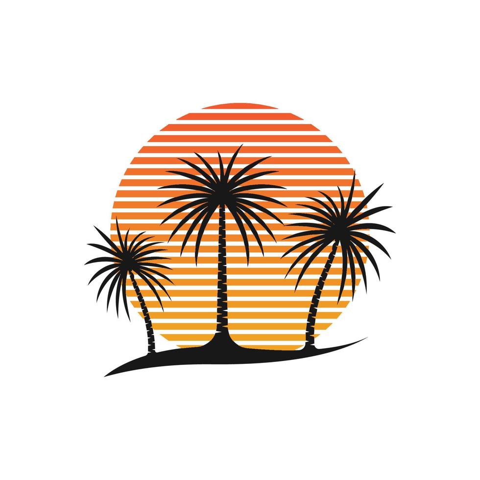 palma logo icono modelo y símbolo vector árbol