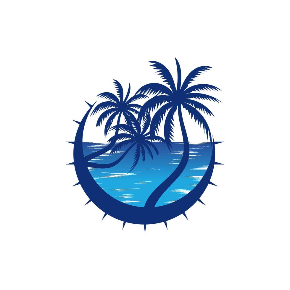 palma logo icono modelo y símbolo vector árbol