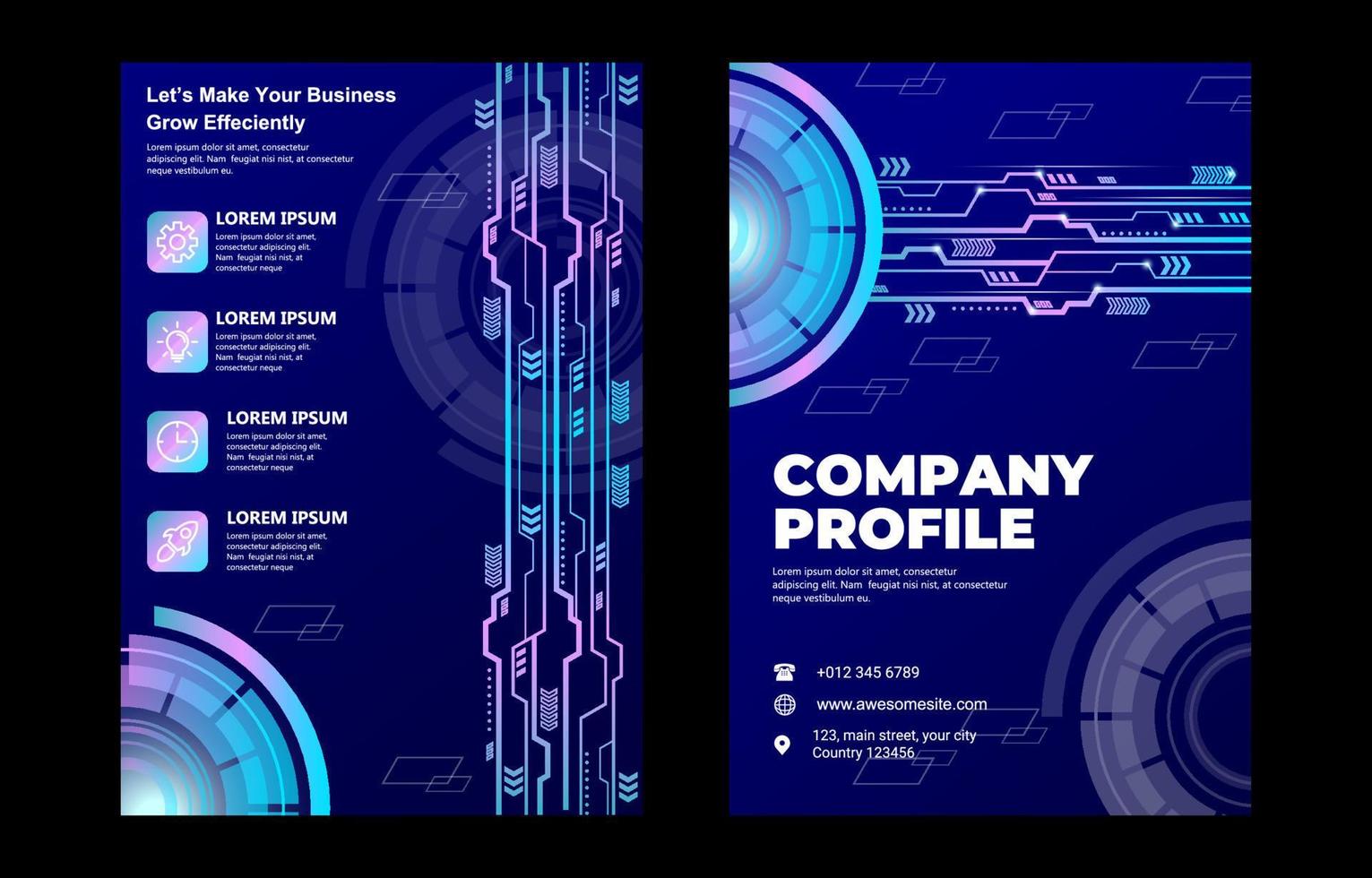 Modern Technology Company Profile Template vector