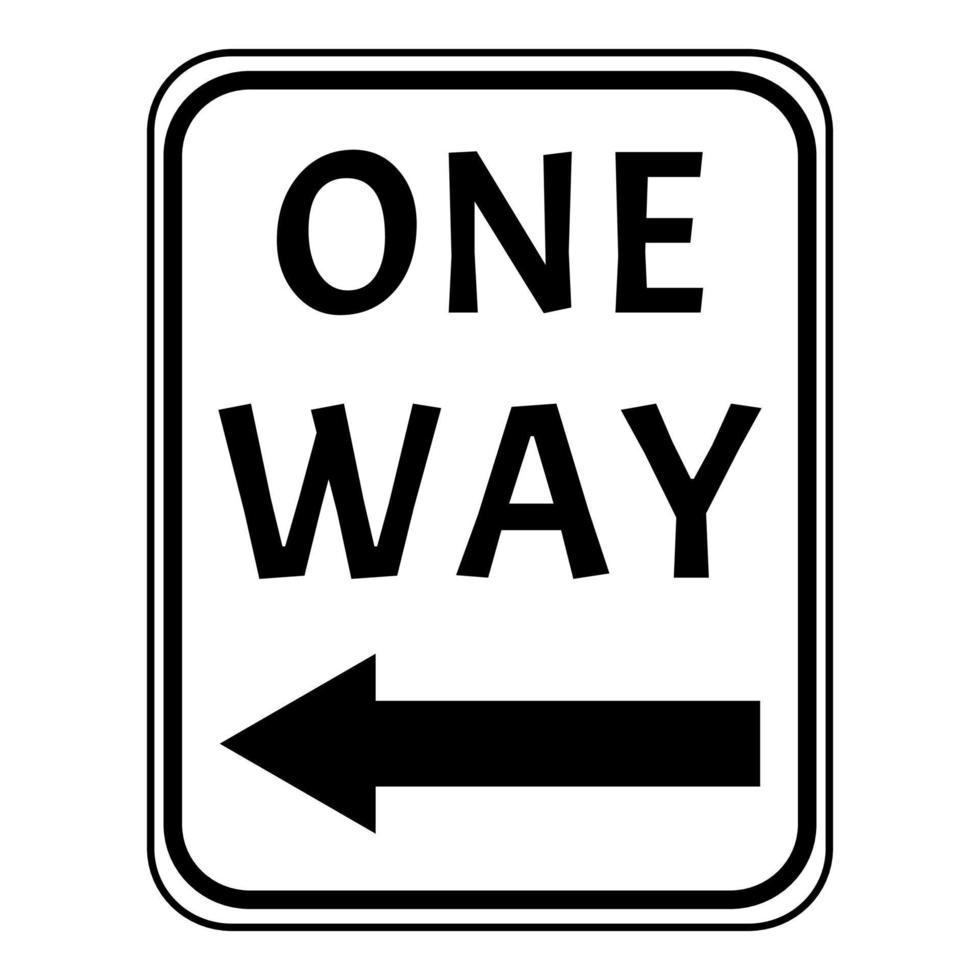 one way sign left icon on white background vector