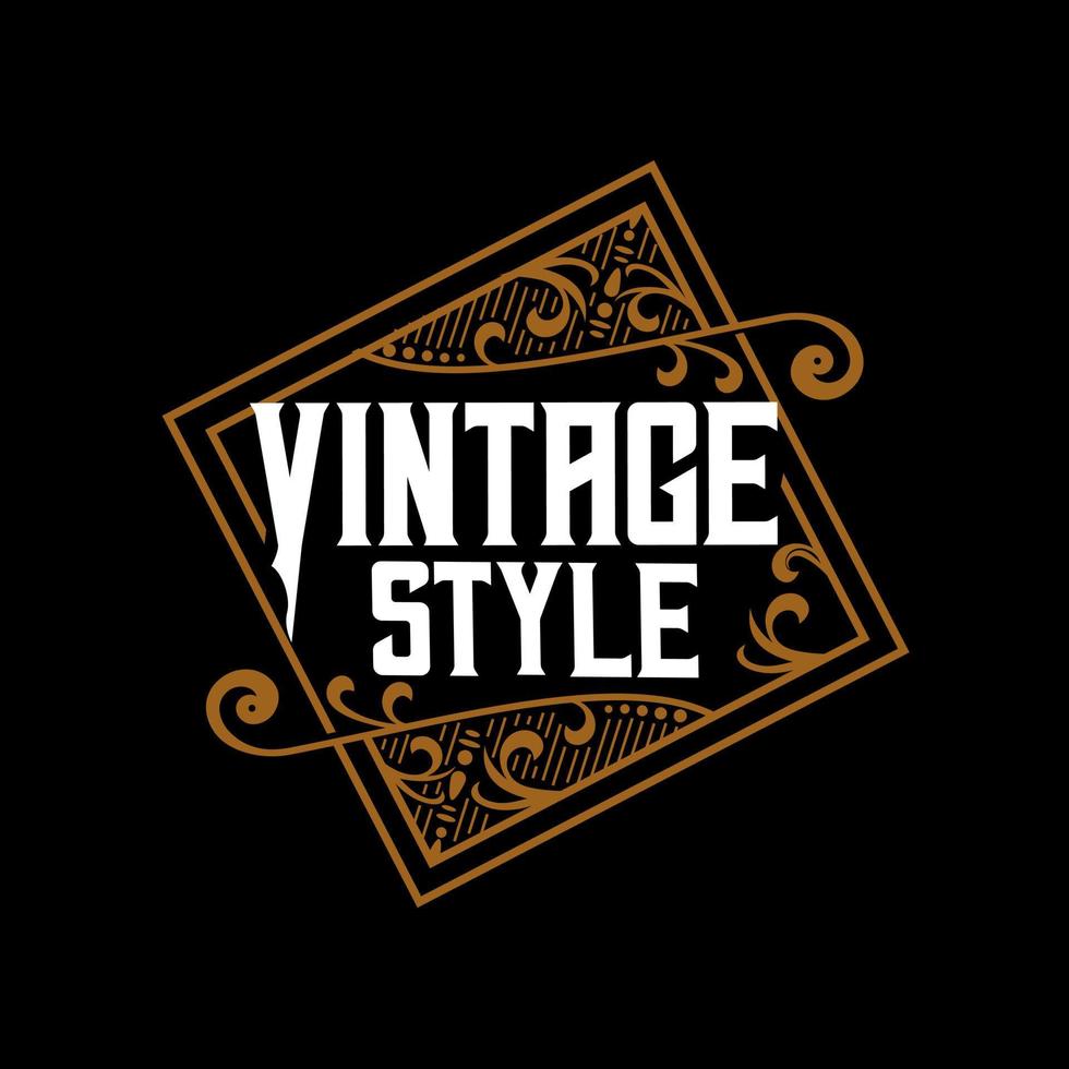 Logo design Badge Design Classic Retro Vintage Style, Vintage framed logo. Antique labels. vector
