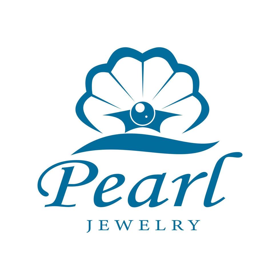 Shell design inspiration with luxury pearl jewelry, symbol of ocean waves vector