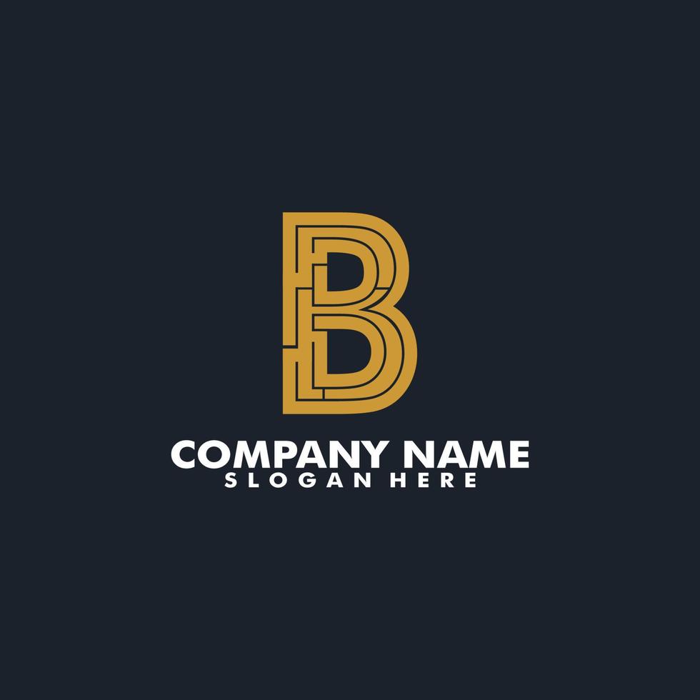 Monogram letter B elegant logo design, Modern Initial letter B logo vector