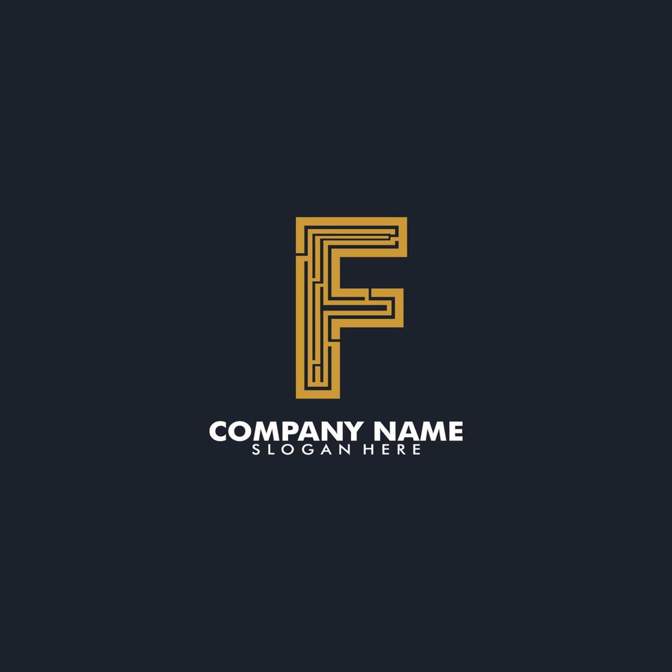 Monogram letter F elegant logo design, Modern Initial letter F logo vector