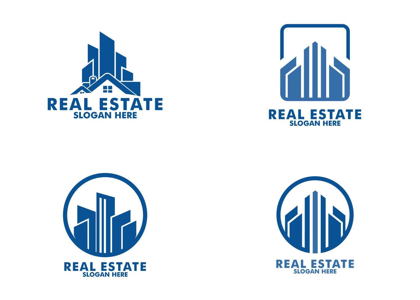 Set of Real Estate logo, Flat Vector Logo Design Template Element for Construction Architecture Building and Real estate logo