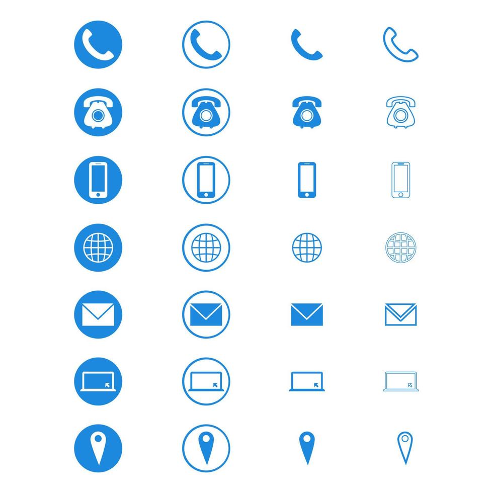 Contact us icon. Website icon symbol. Communication icon set vector illustration