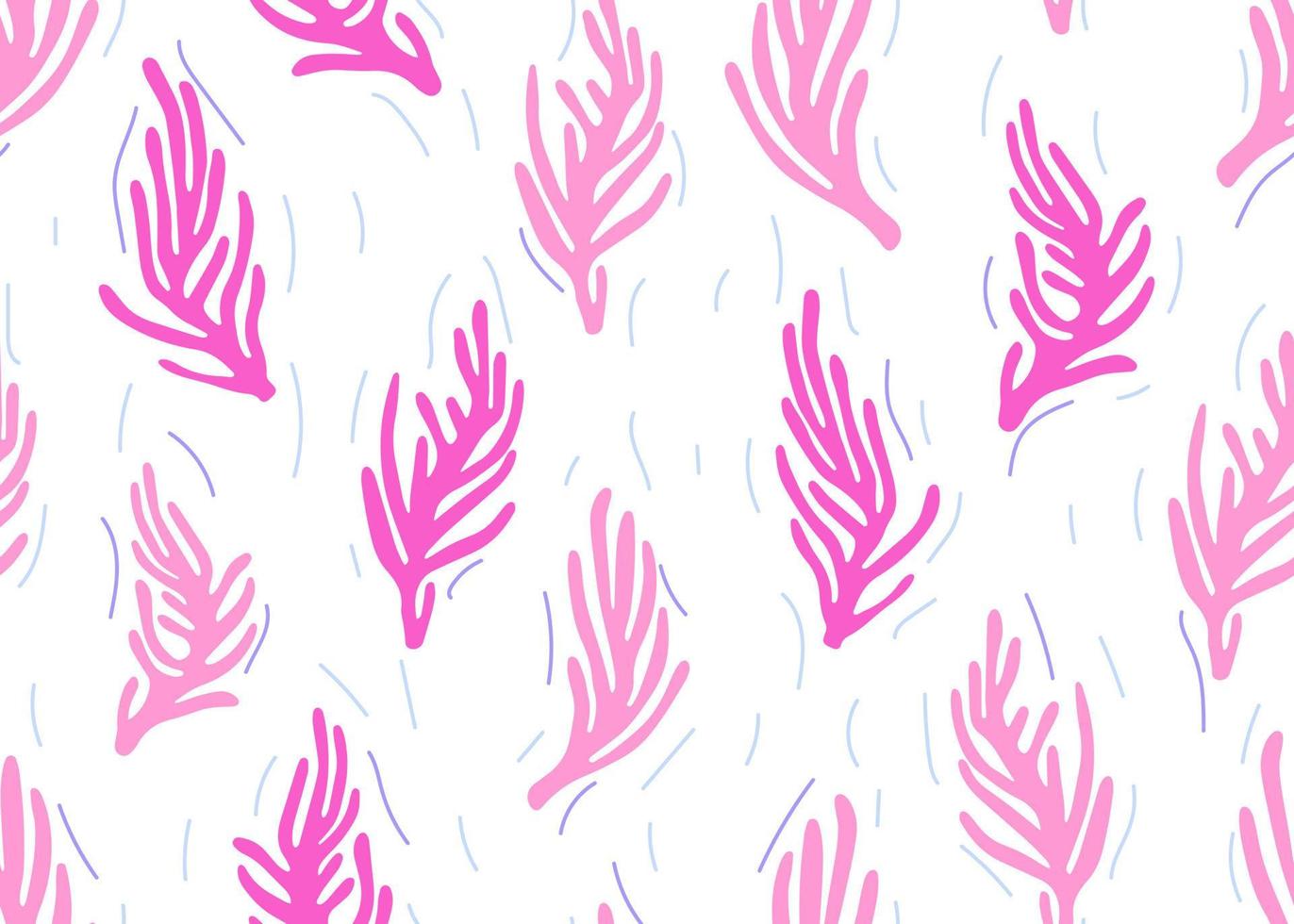 Seamless pattern with abstract organic shapes. Cutted shape of algae and botanical leaves, abstract shape. Organic shape in the flat style of Henri Matisse. vector