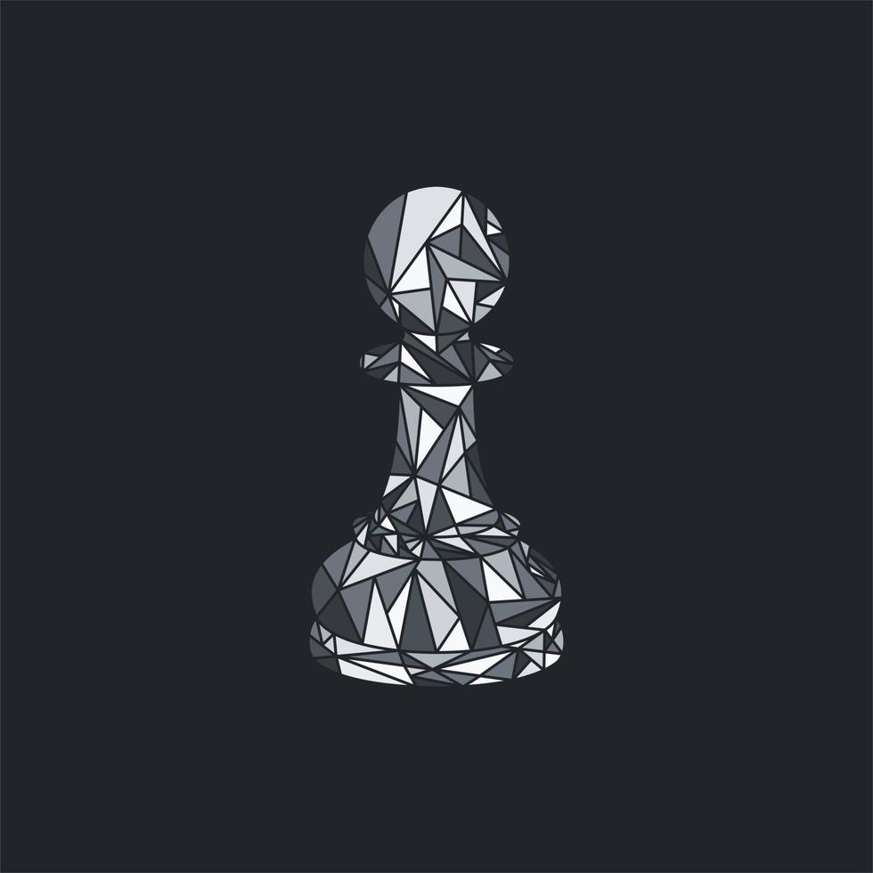 Pion chess colorful geometric illustration design vector