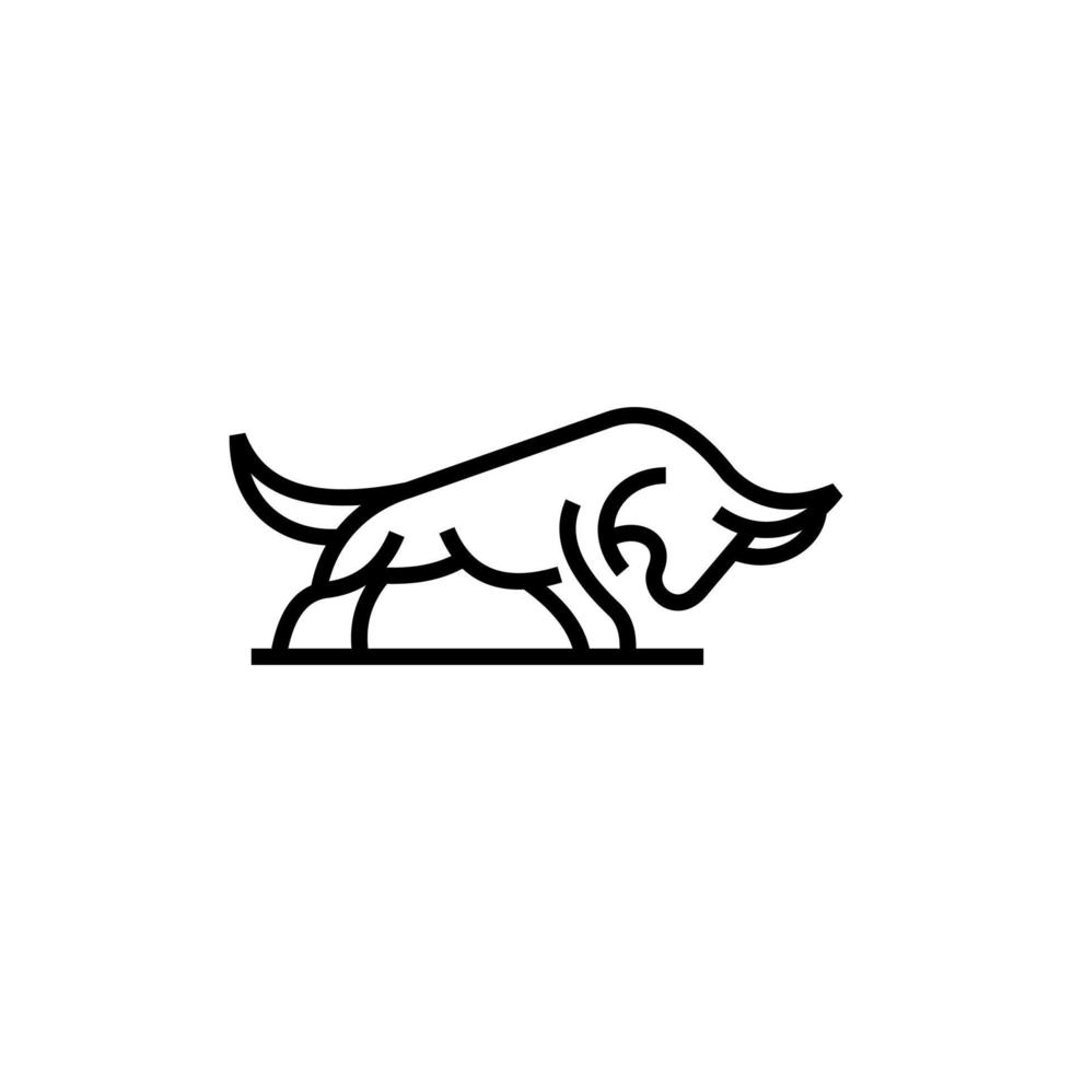 Standing bull line simplicity creative logo design vector