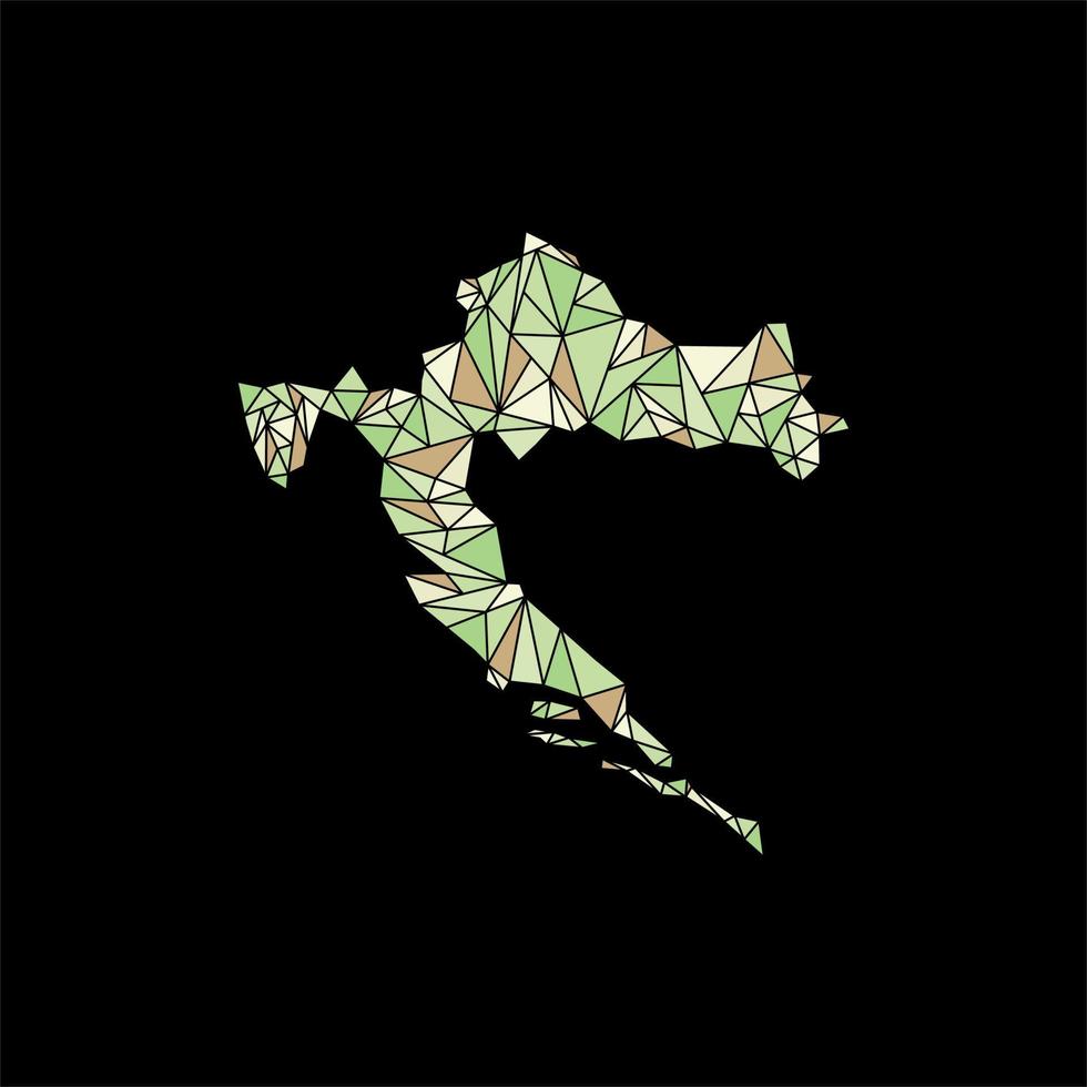 Croacia mapa geométrico vistoso creativo diseño vector