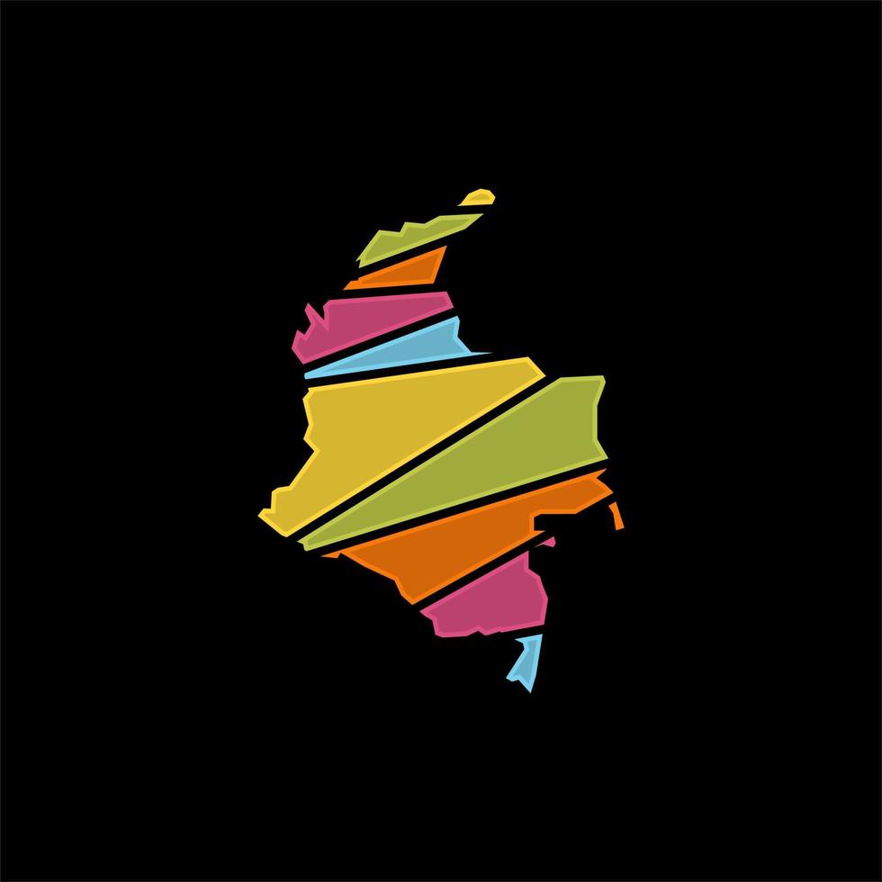 Colombia map colorful geometric illustration design vector