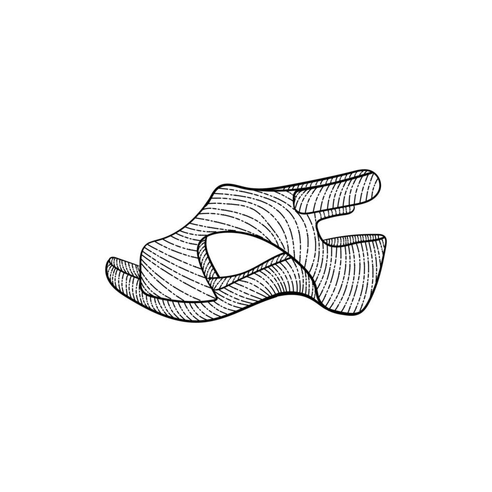 Slippers shoes woman vintage design vector