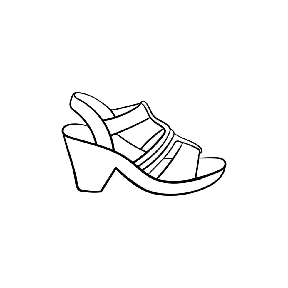 Zapatos mujer contorno creativo diseño vector