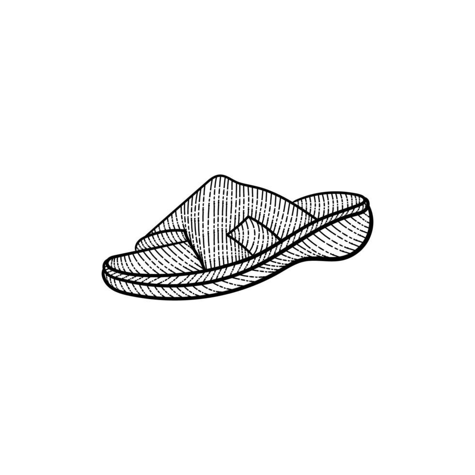 Slippers vintage style illustration design vector