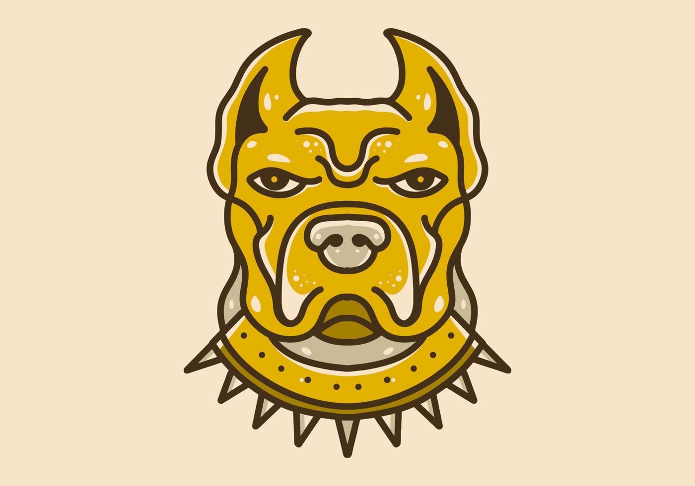Illustration design of a pit bull dog head vector