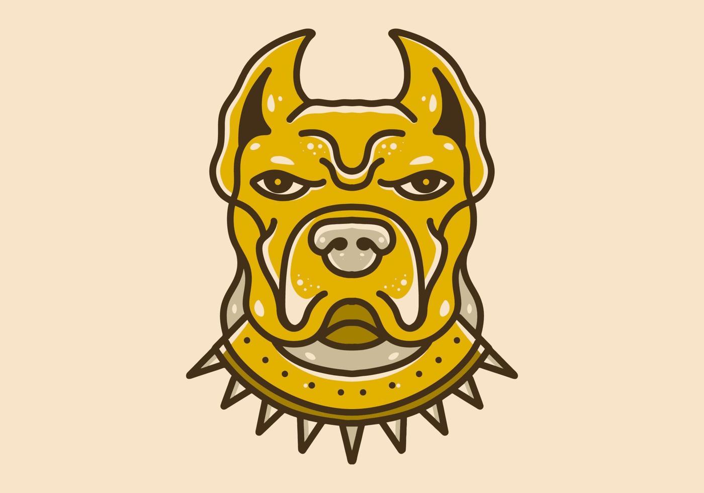 ilustración diseño de un pozo toro perro cabeza vector