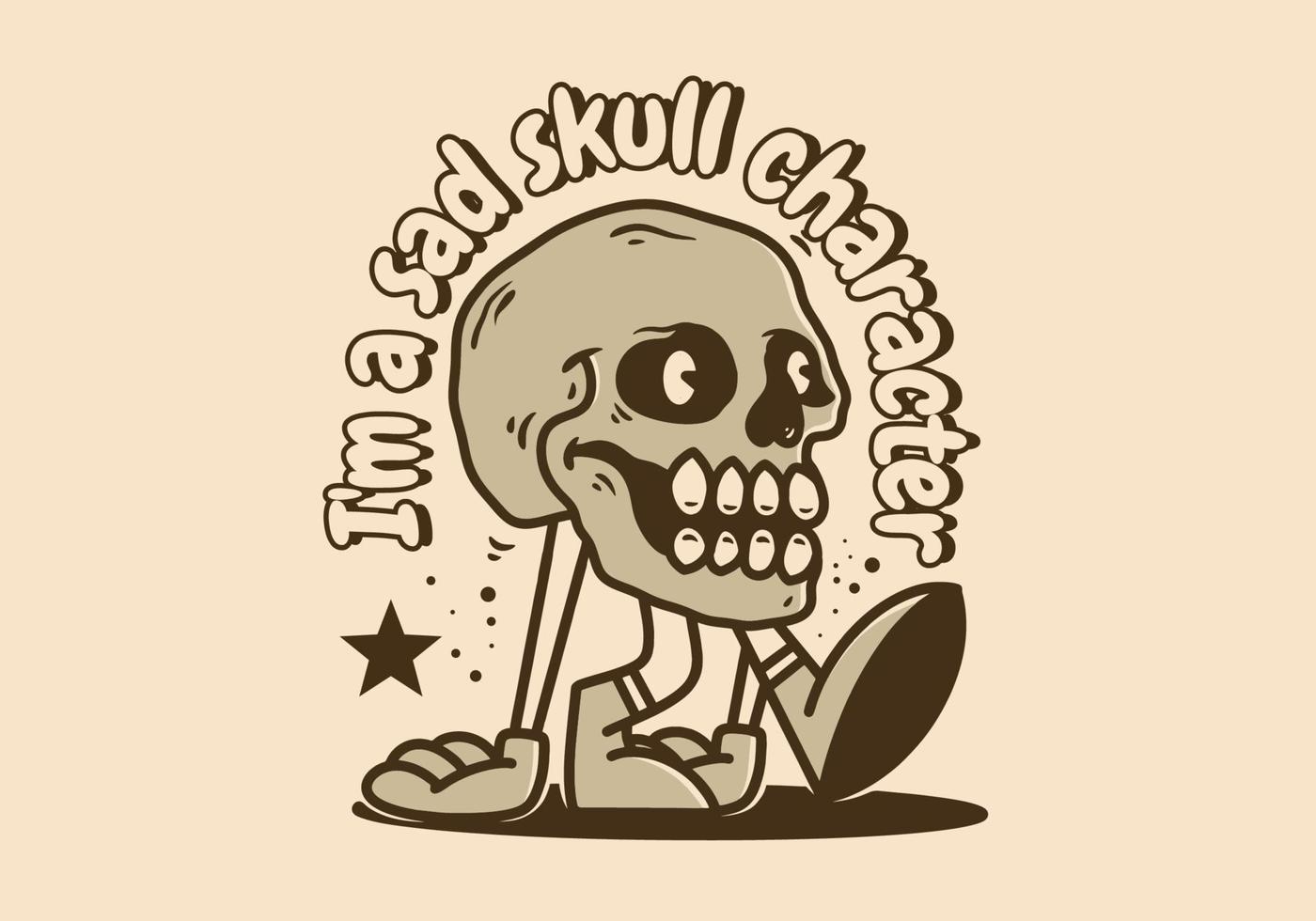 gracioso Arte mascota personaje de caminando cráneo vector