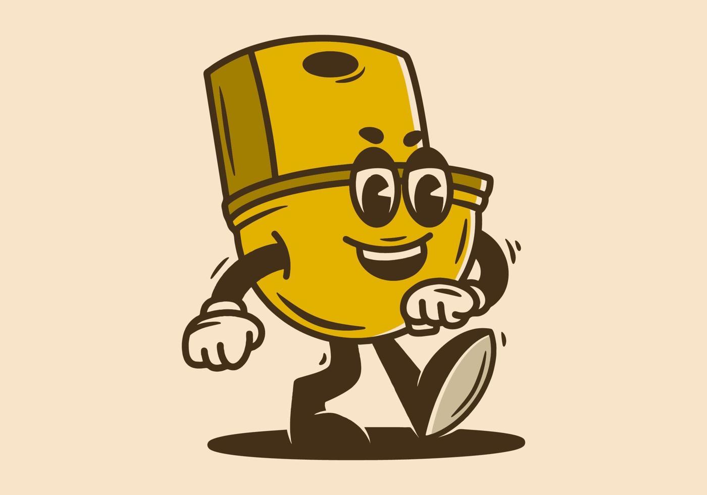 Mascot character design of a walking toilet vector