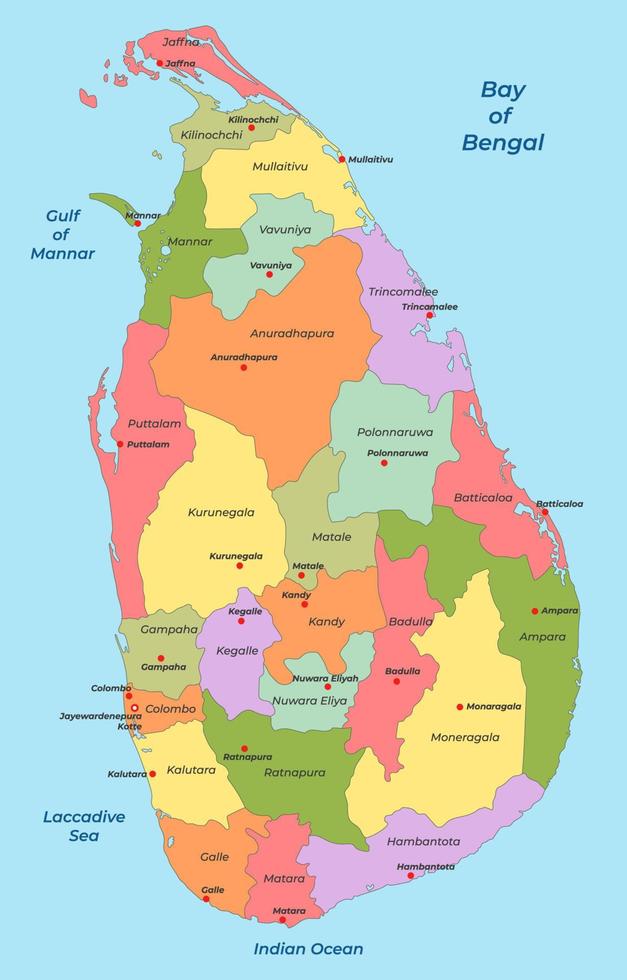 Sri Lanka Country Map vector