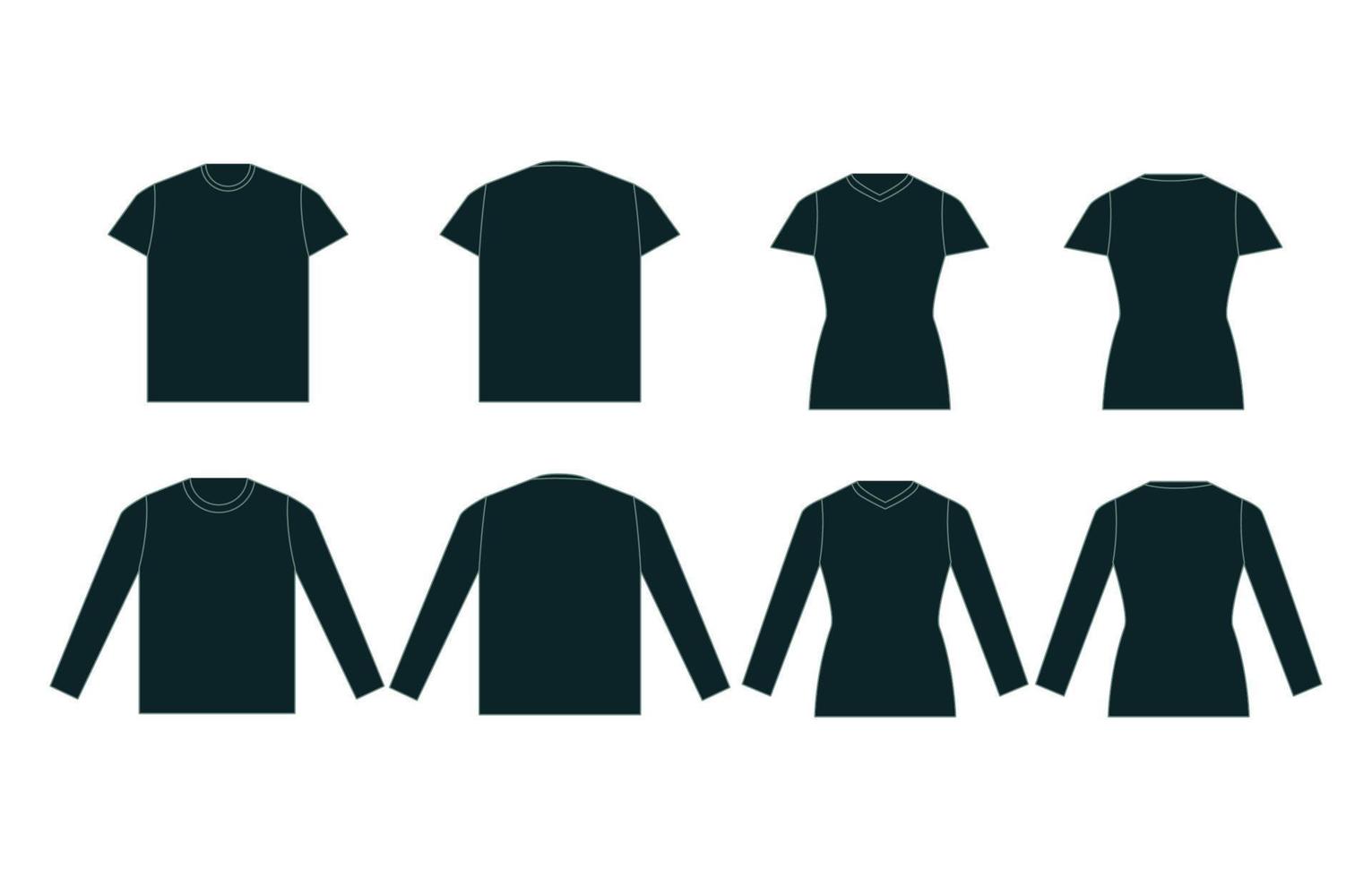 contorno negro camiseta concepto vector