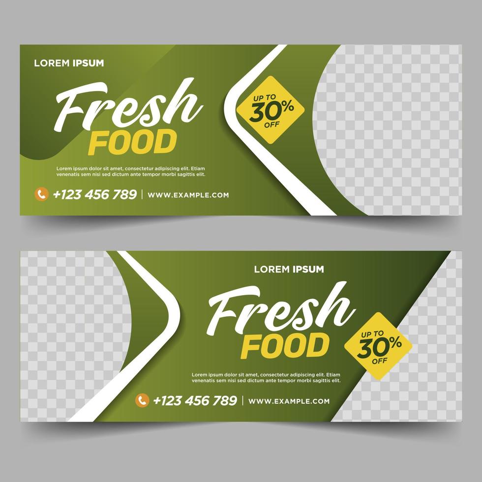 Food and Restaurant banner design template vector