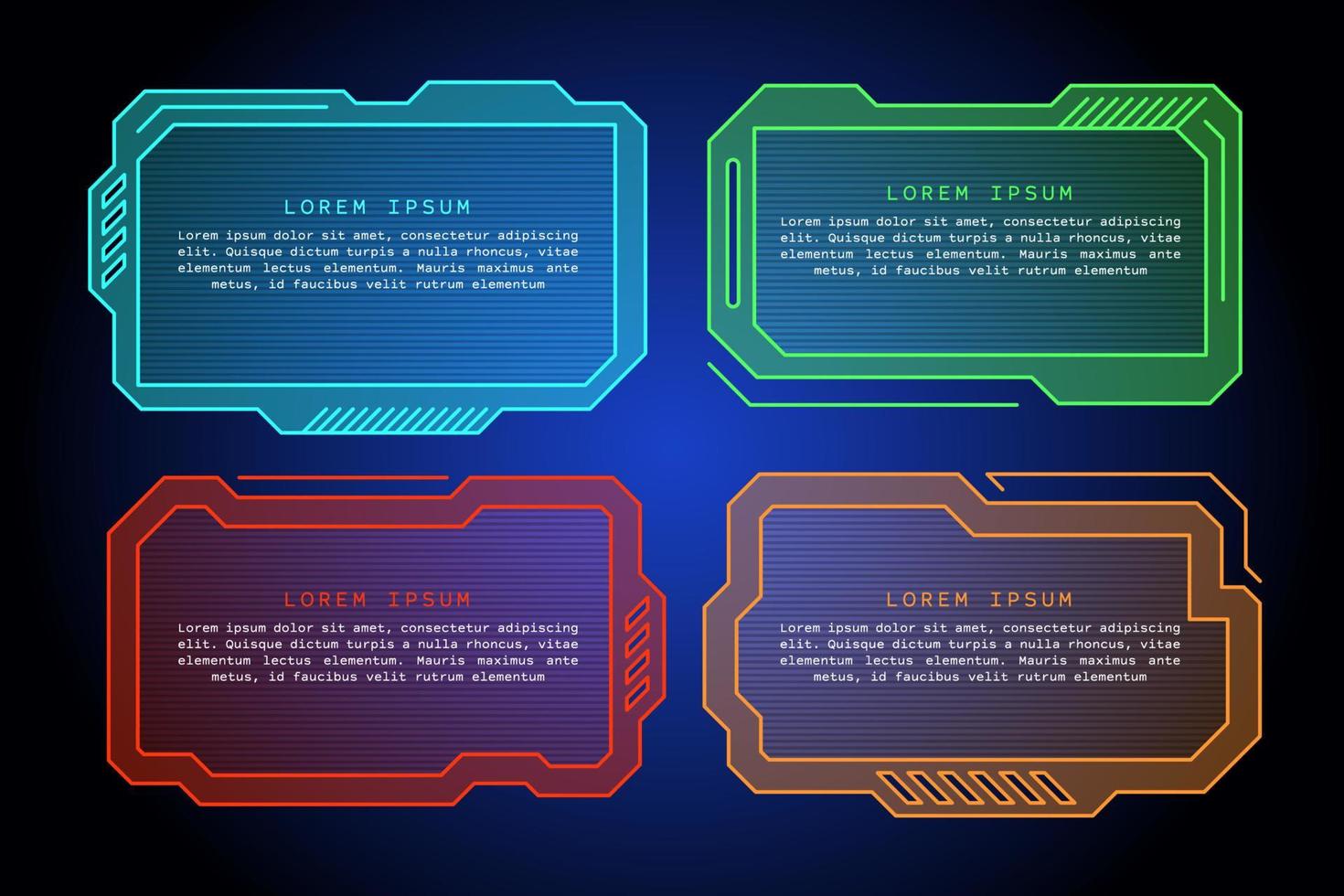 Futuristic digital interface graphic elements vector