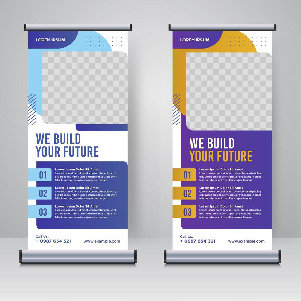 Corporate rollup or X banner design template vector