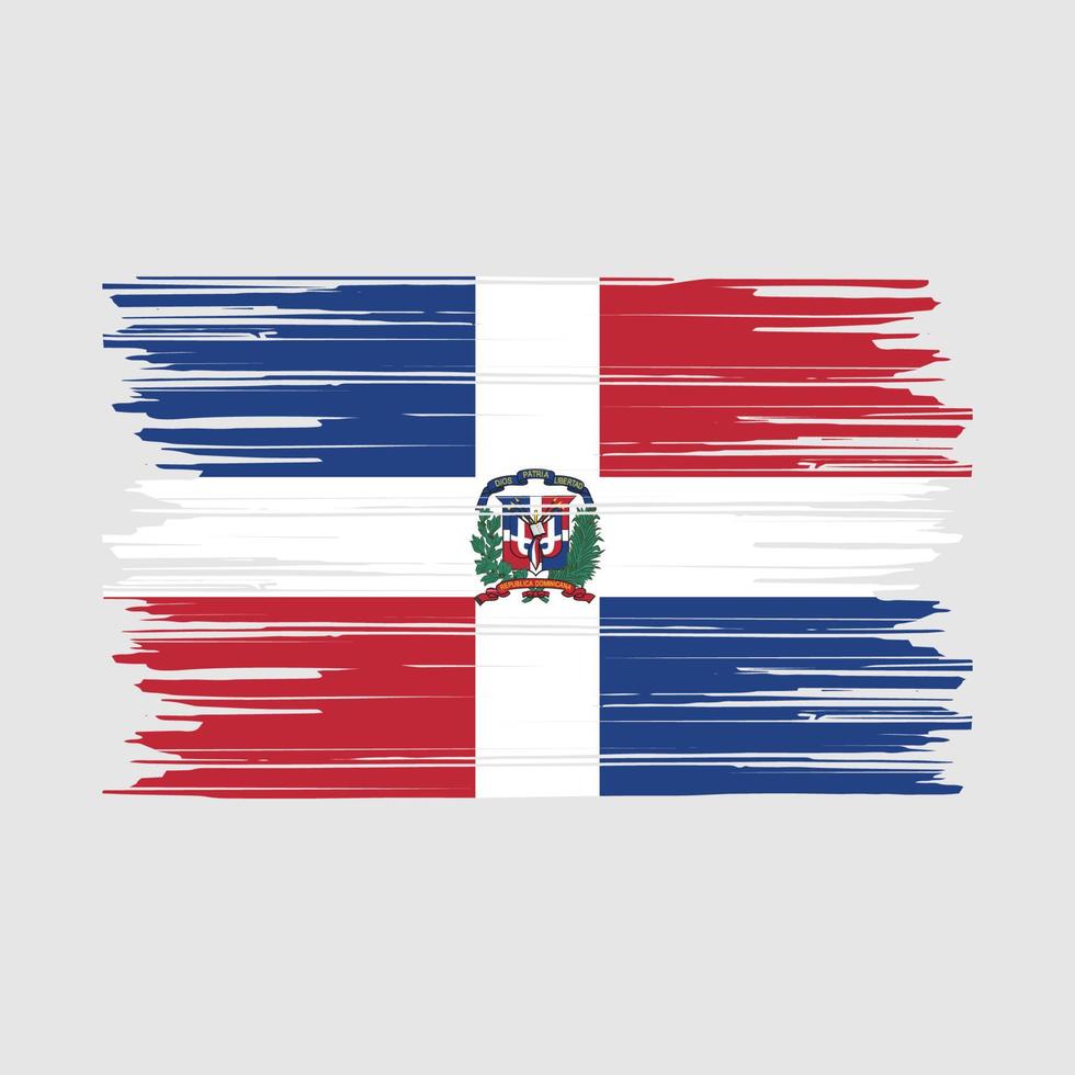 pincel de bandera de república dominicana vector