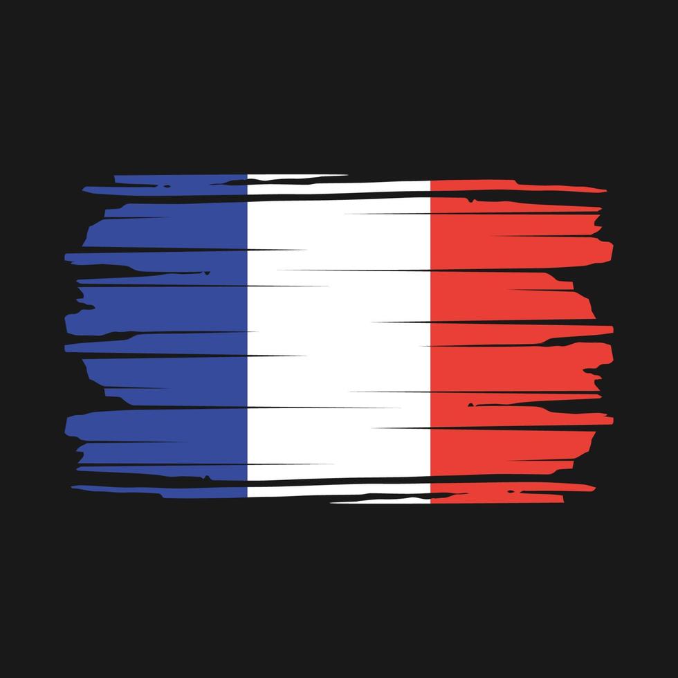France Flag Brush Vector