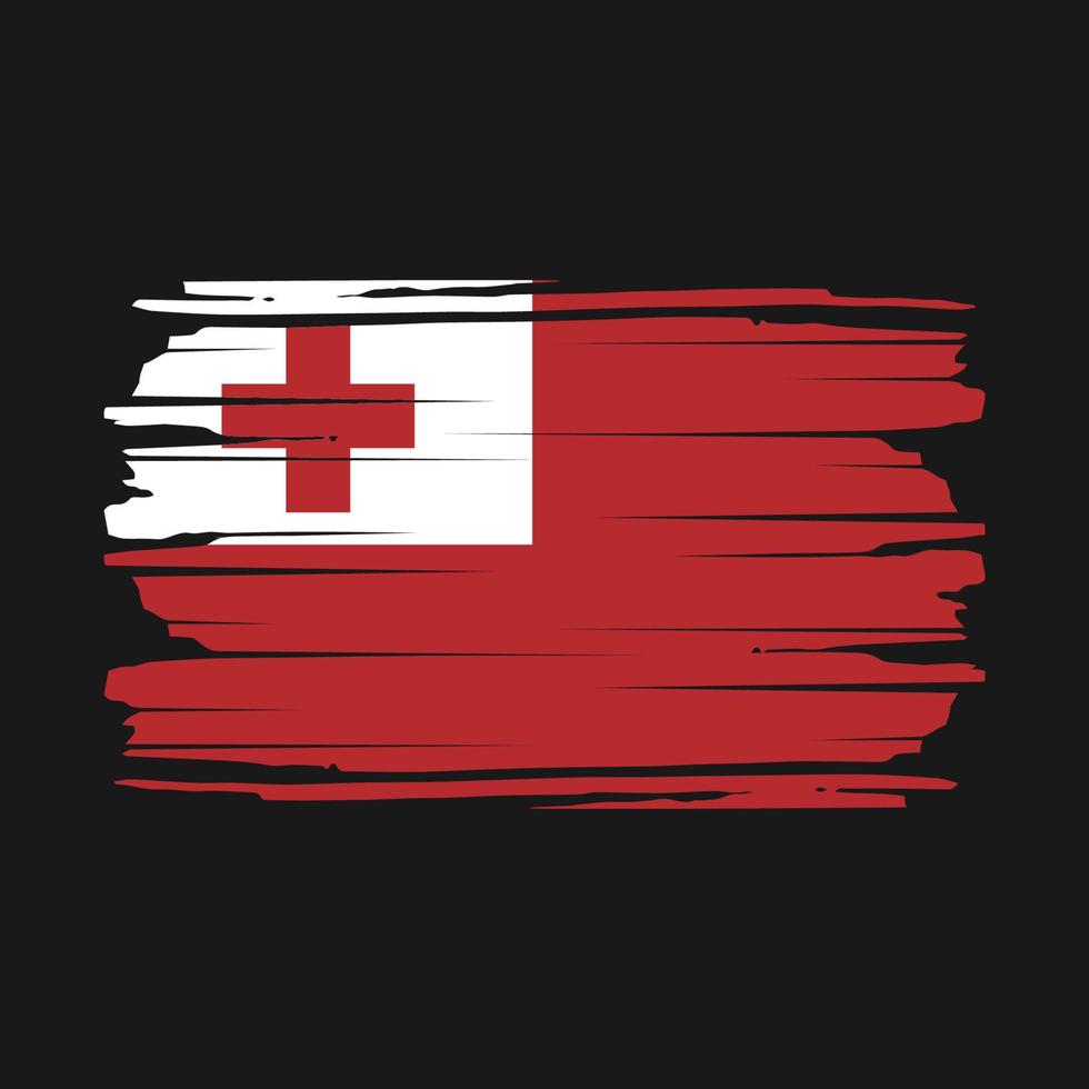 Tonga Flag Brush Vector