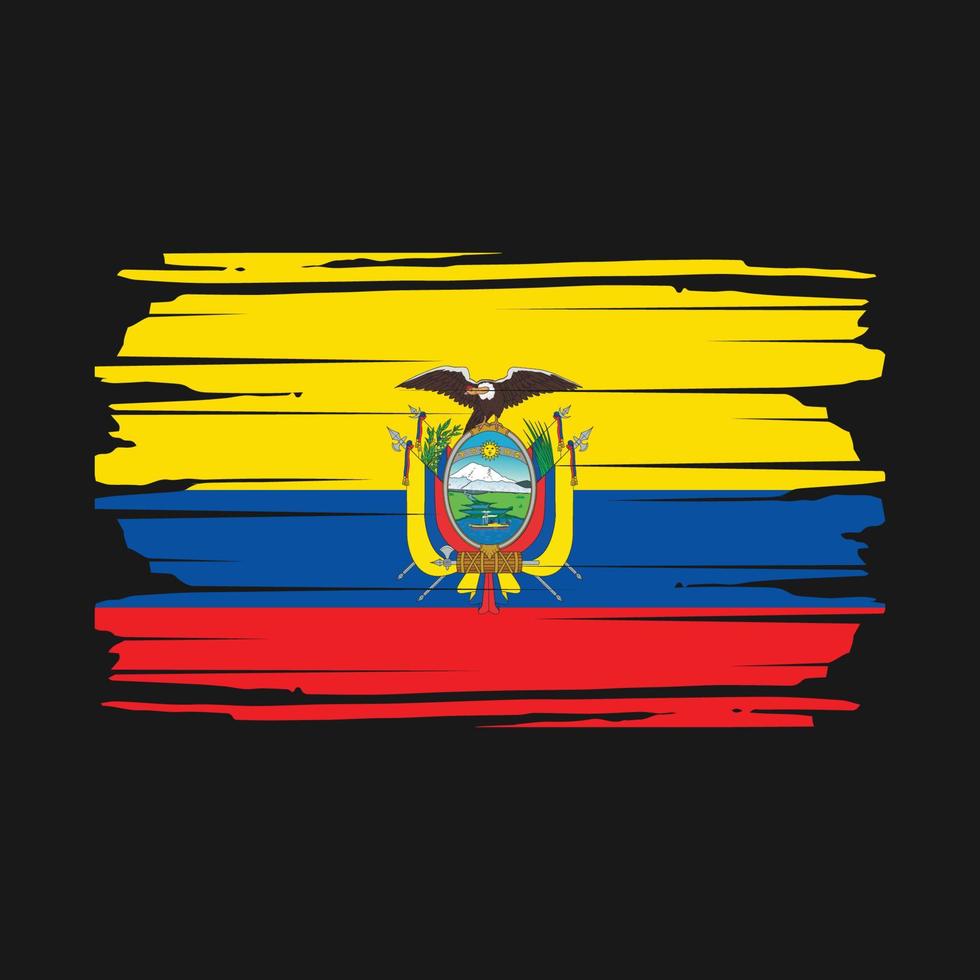 vector de pincel de bandera de ecuador