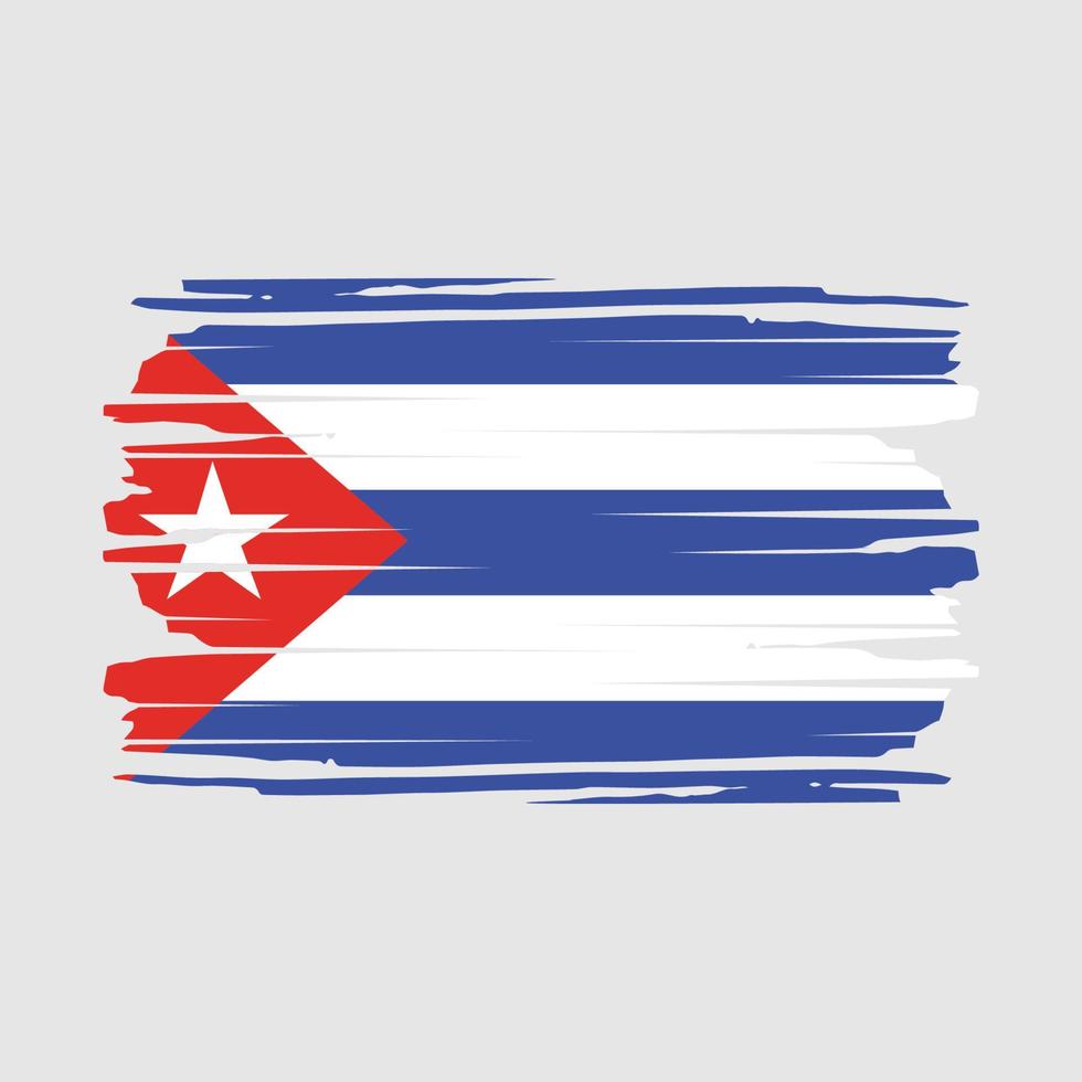 Cuba Flag Brush Vector