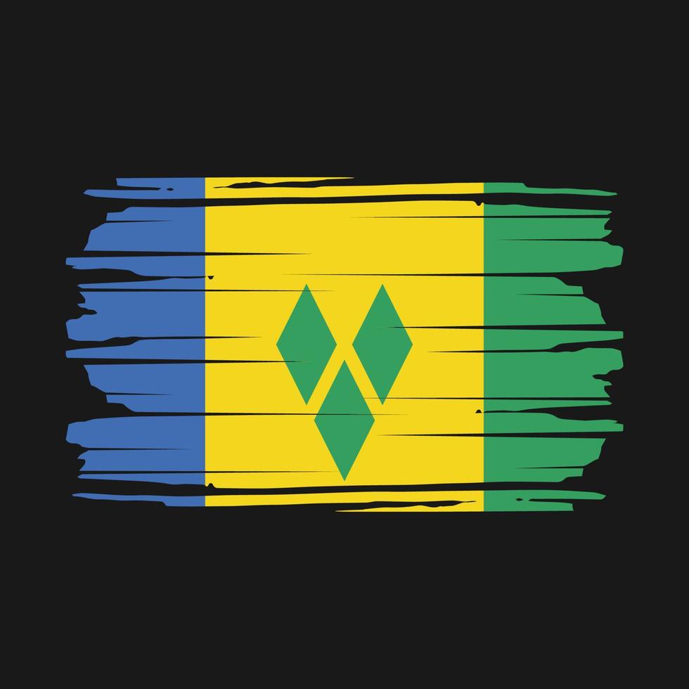 Saint Vincent Flag Brush Vector